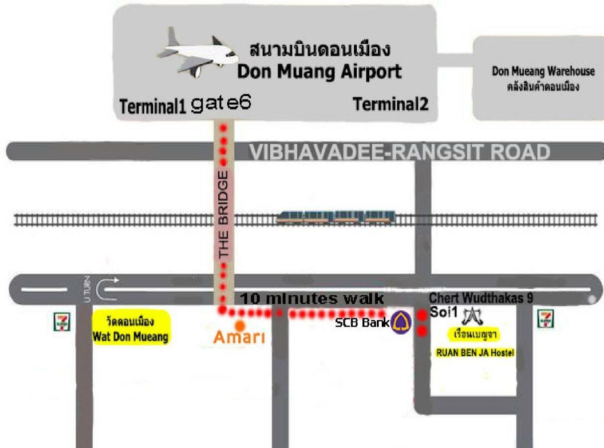 Ruan Ben Ja Don Mueang,Bangkok Hostel Kültér fotó